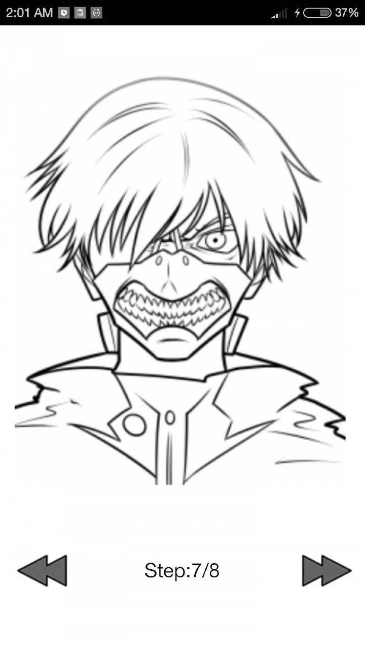 Nerving ghoul coloring page