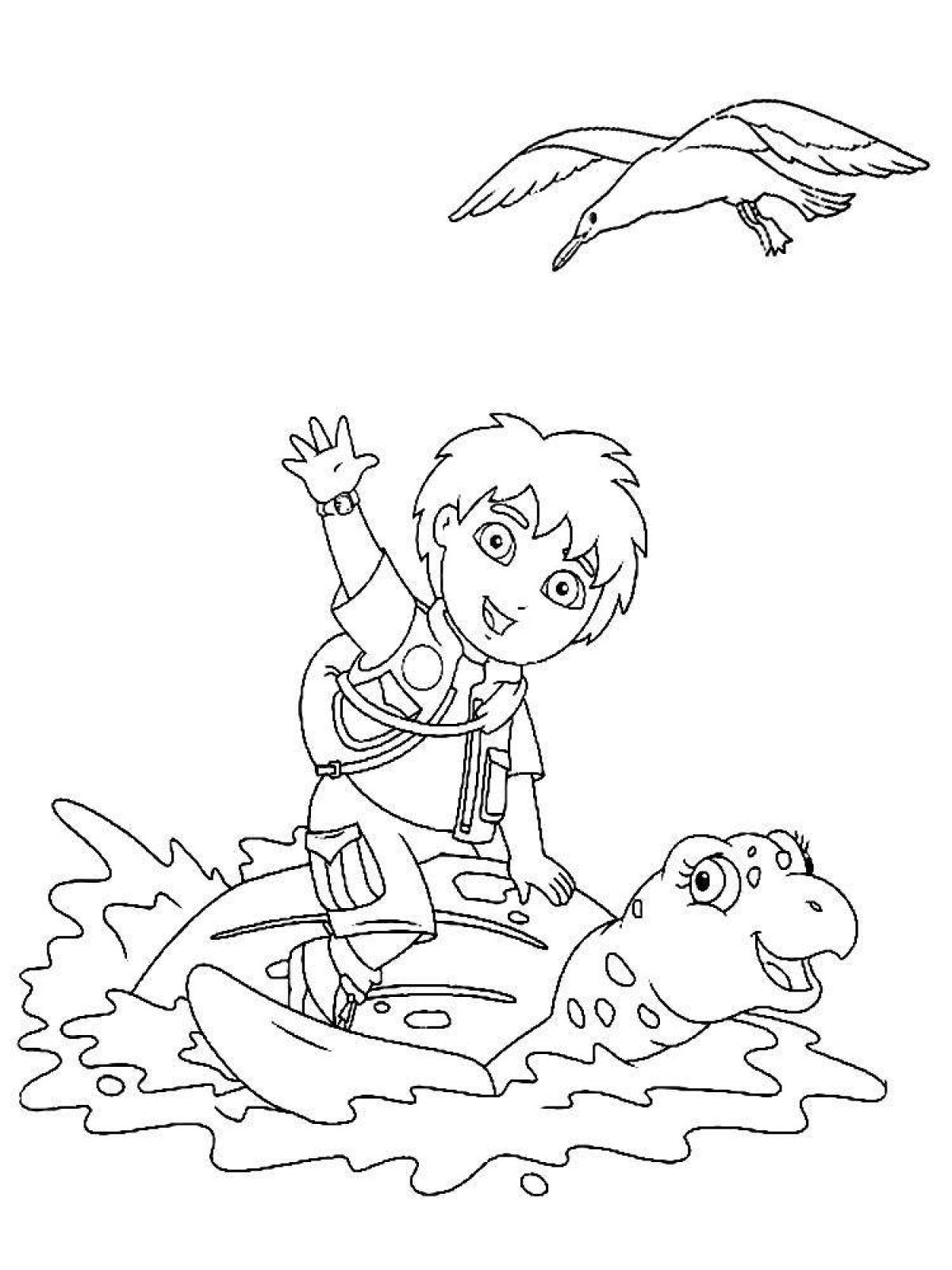 Diego Go colorful coloring page