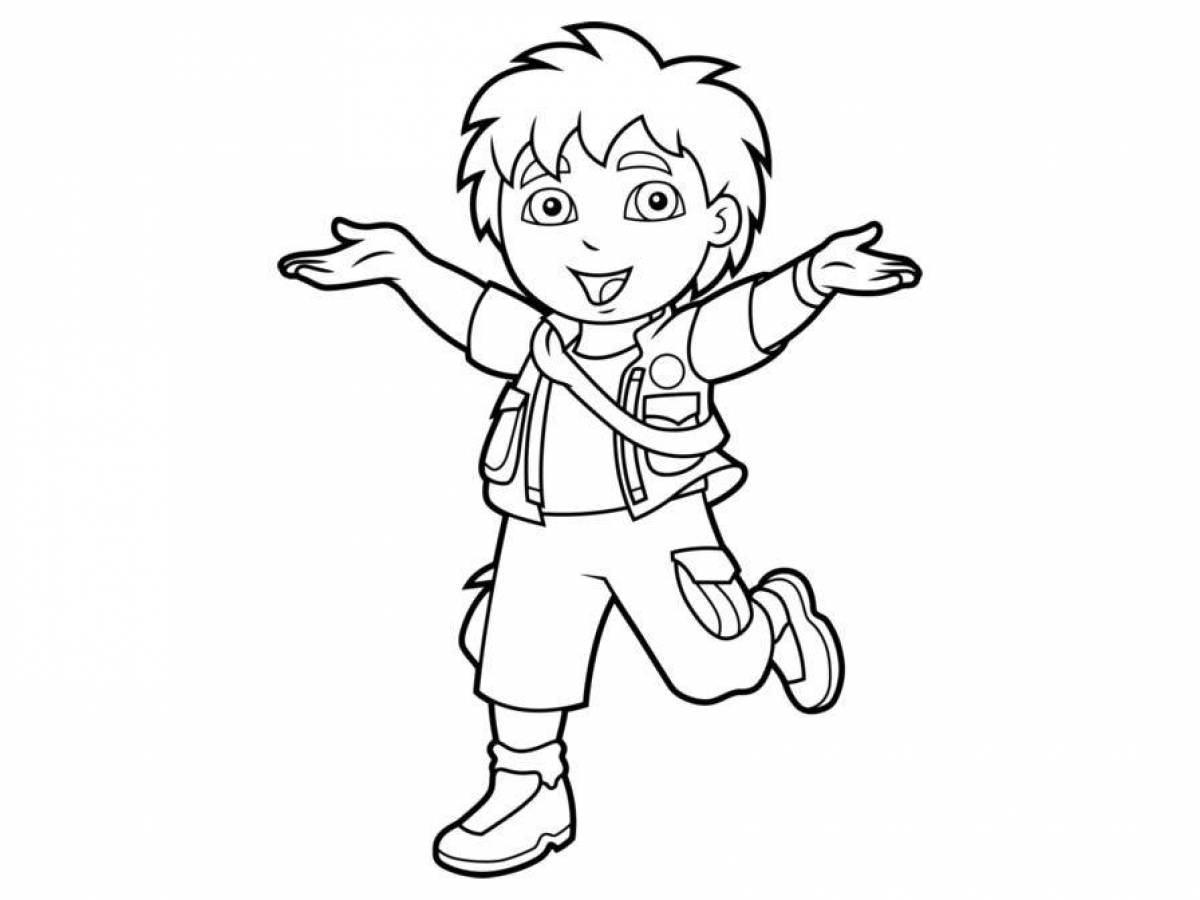 Diego go coloring page