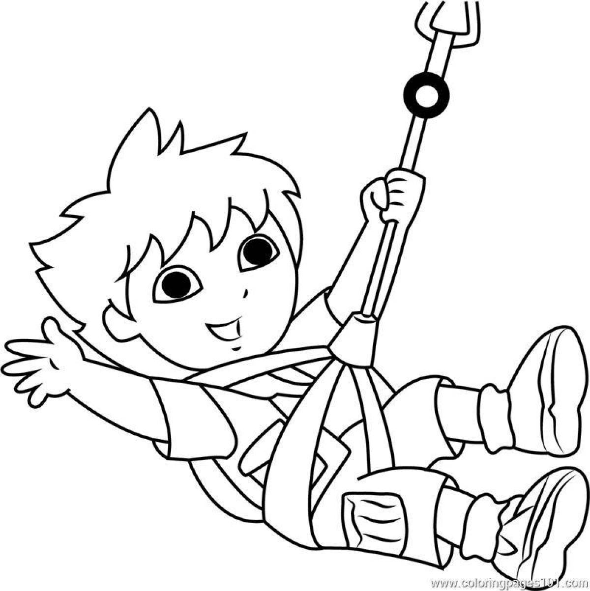Diego go's fun coloring page