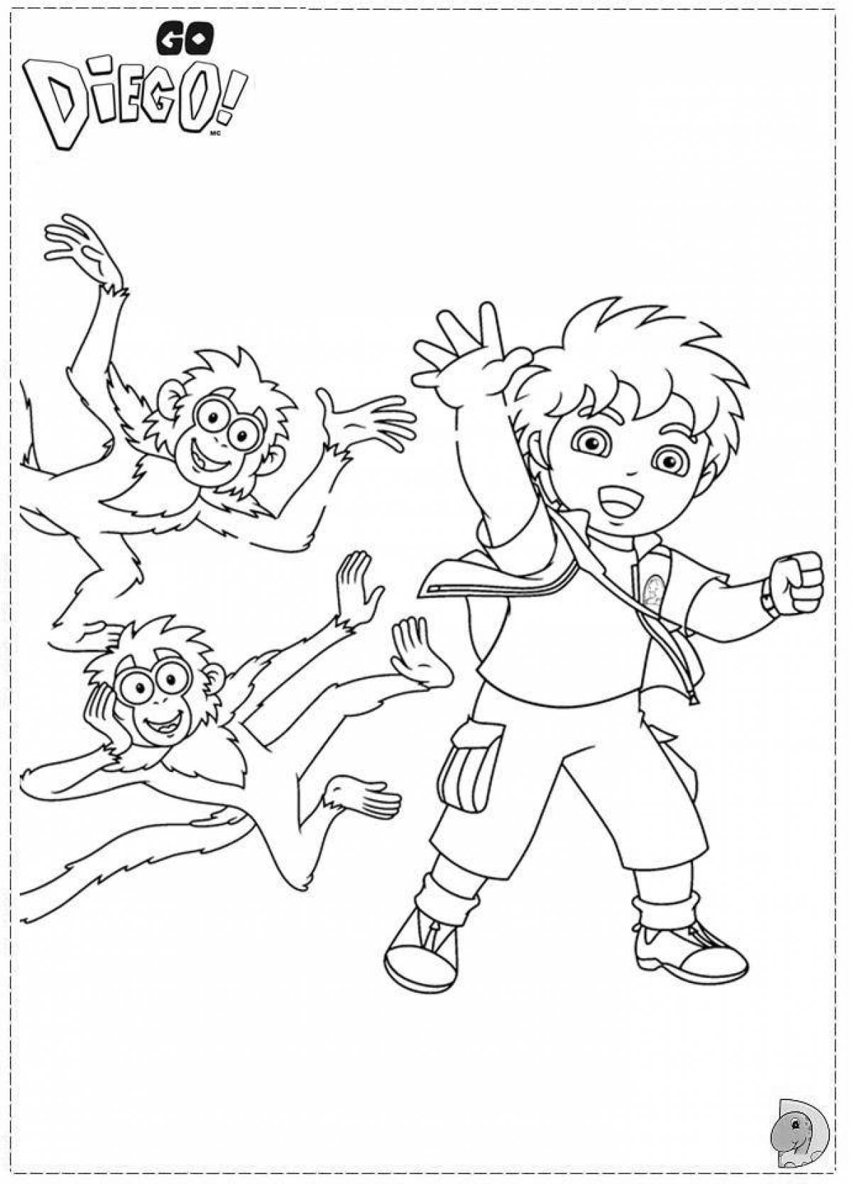 Diego Go's fascinating coloring page