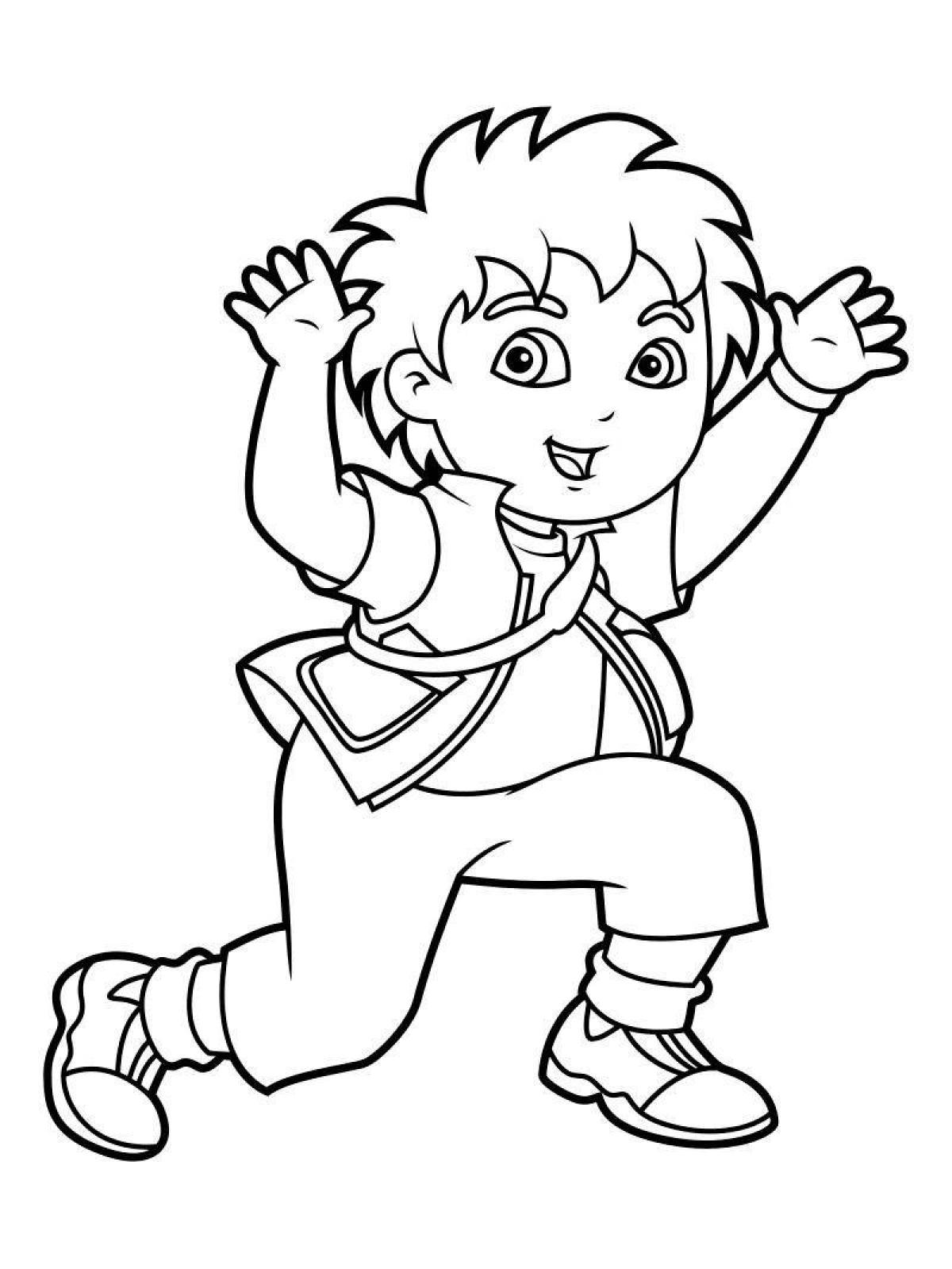 Fabulous diego go coloring page