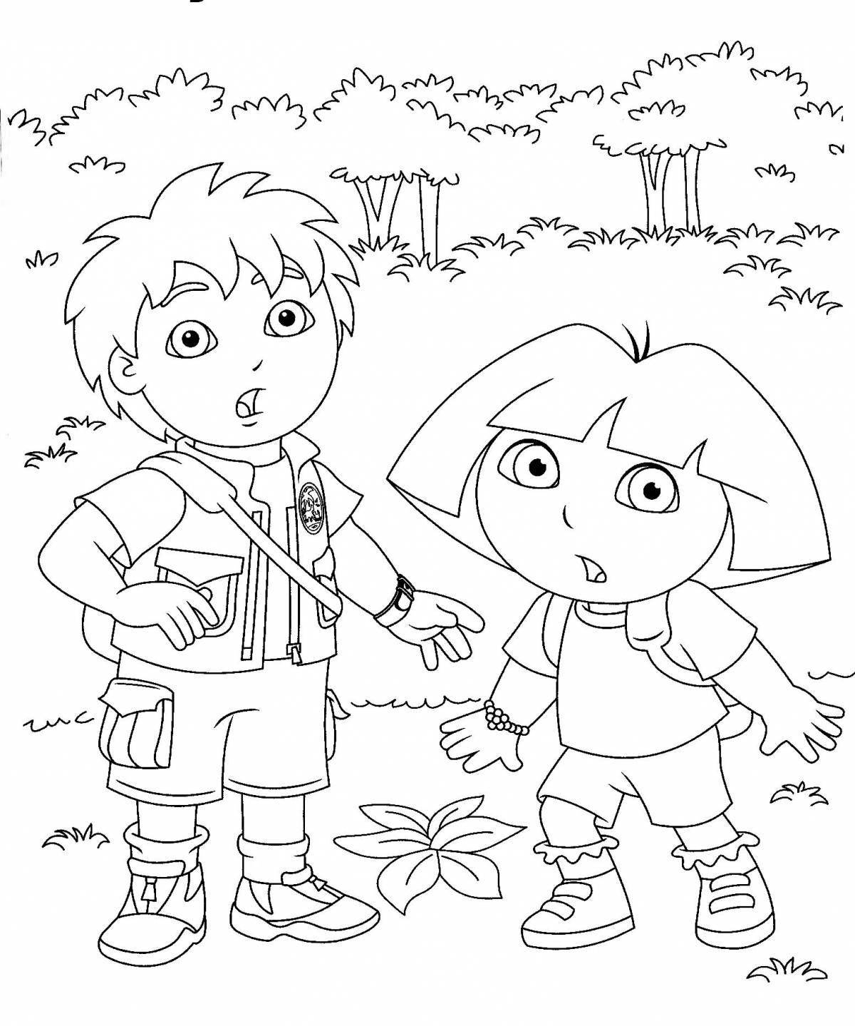 Charming diego go coloring book