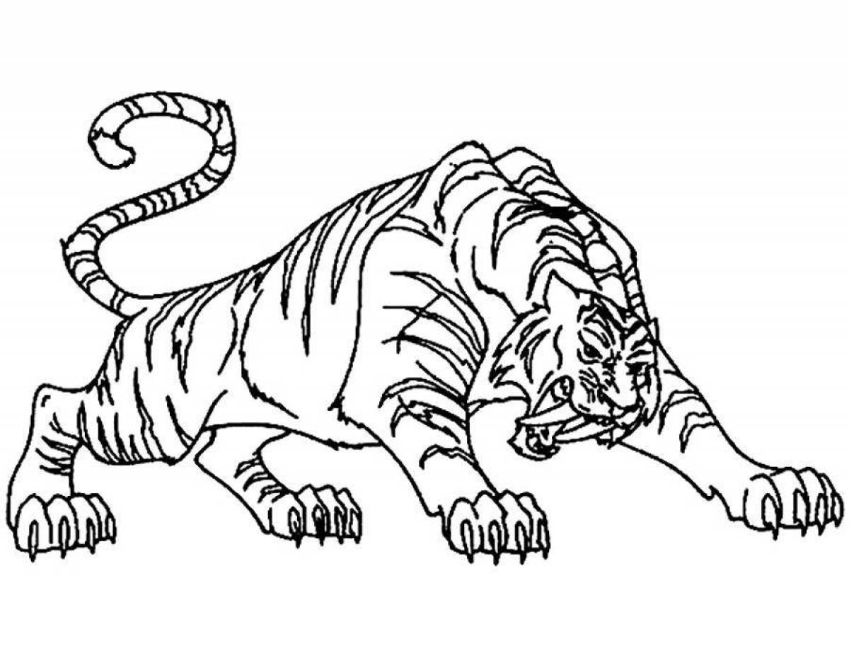 Saber-toothed tiger coloring page