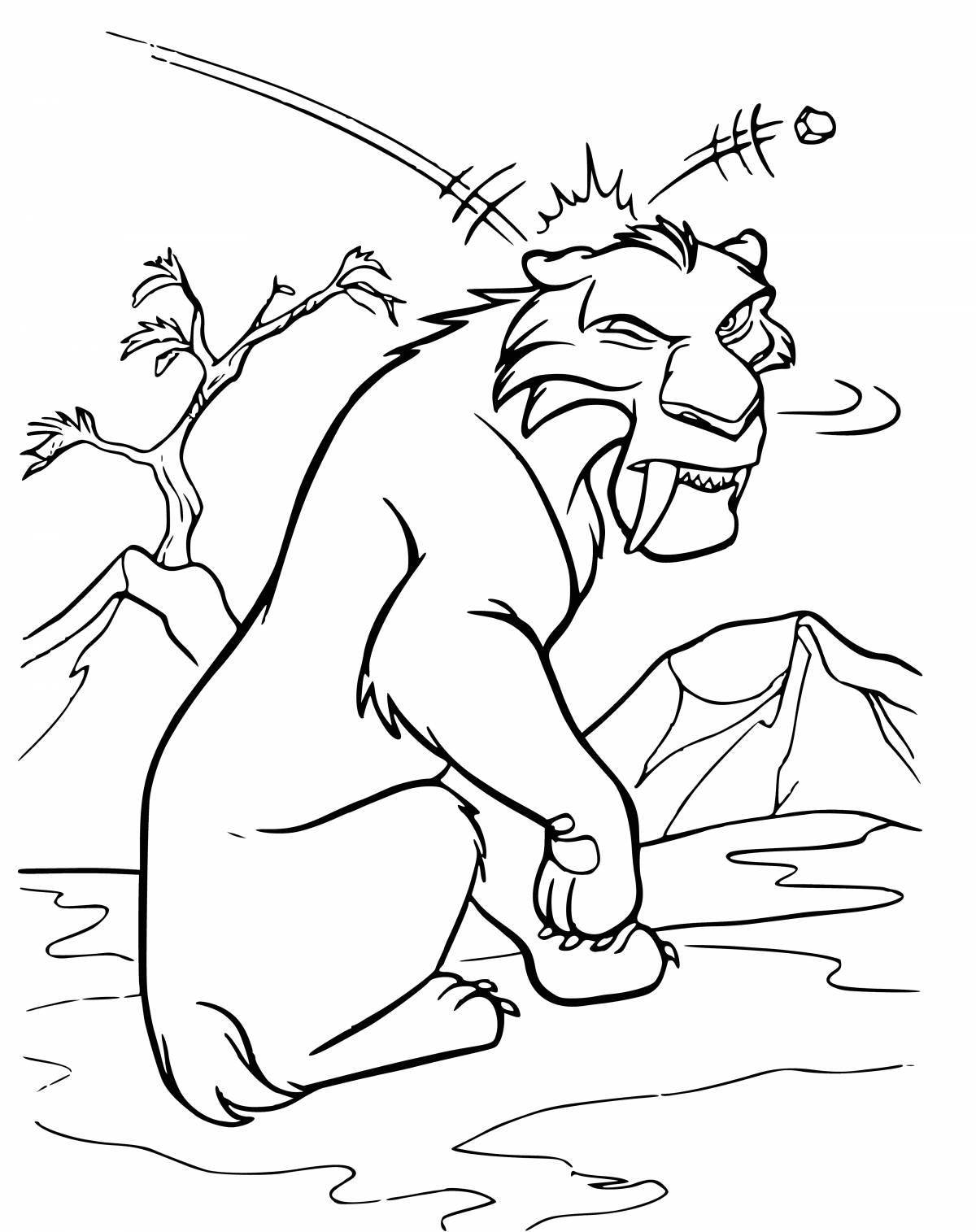 Amazing saber tooth tiger coloring page