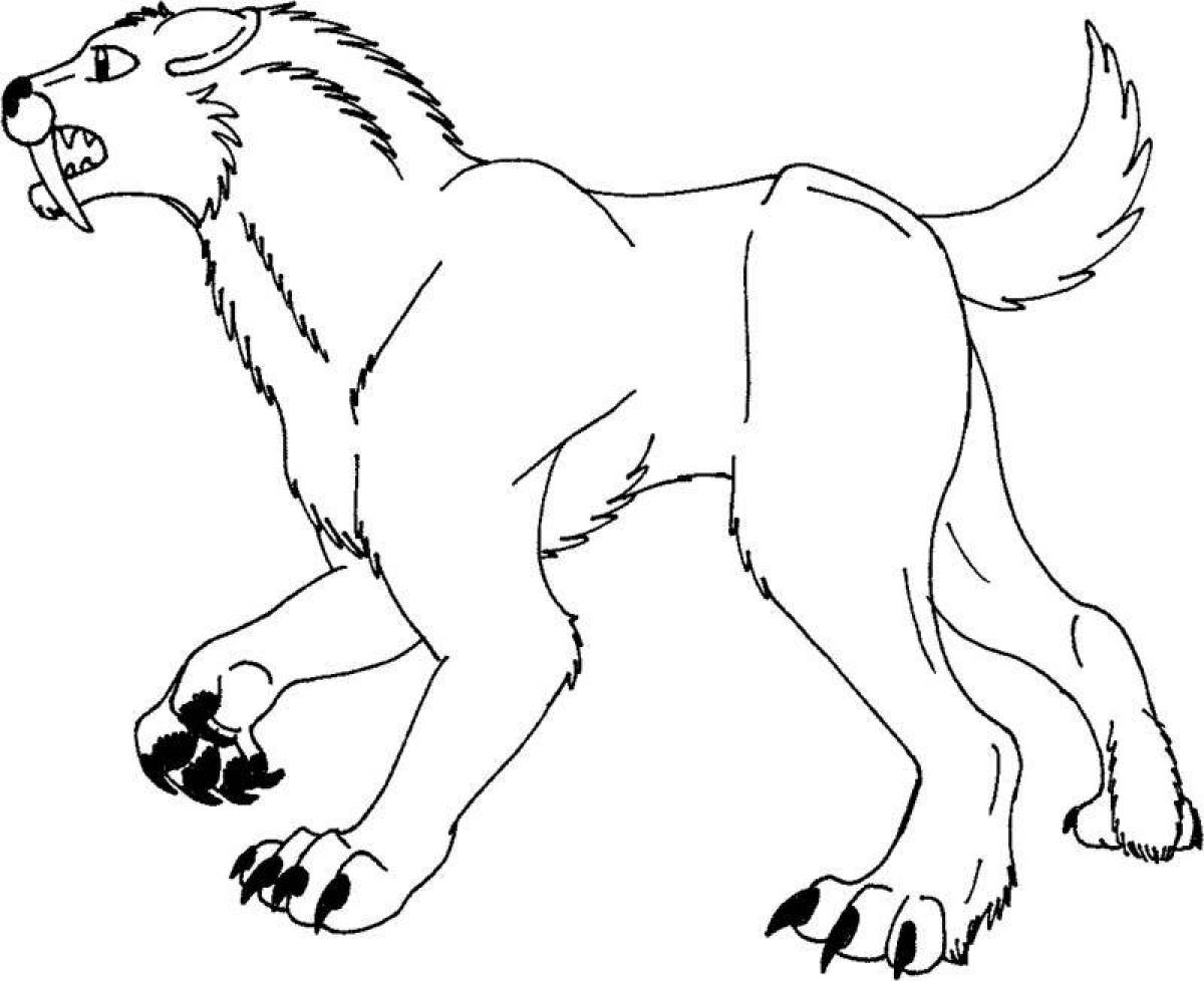 Great saber-toothed tiger coloring page