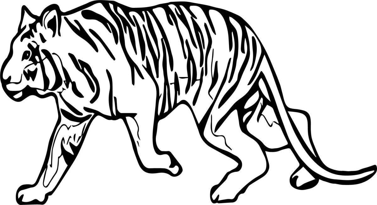 Adorable saber-toothed tiger coloring page