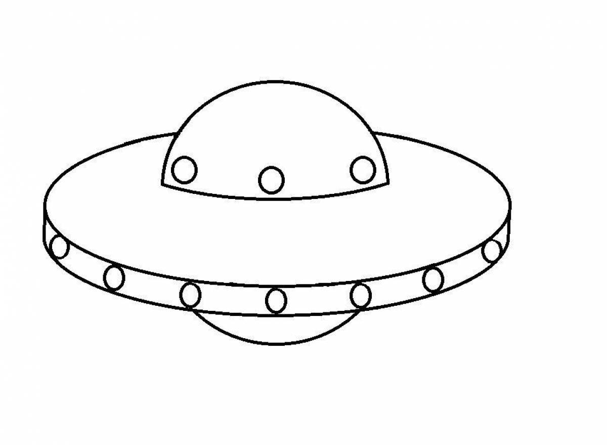Coloring funny flying saucer