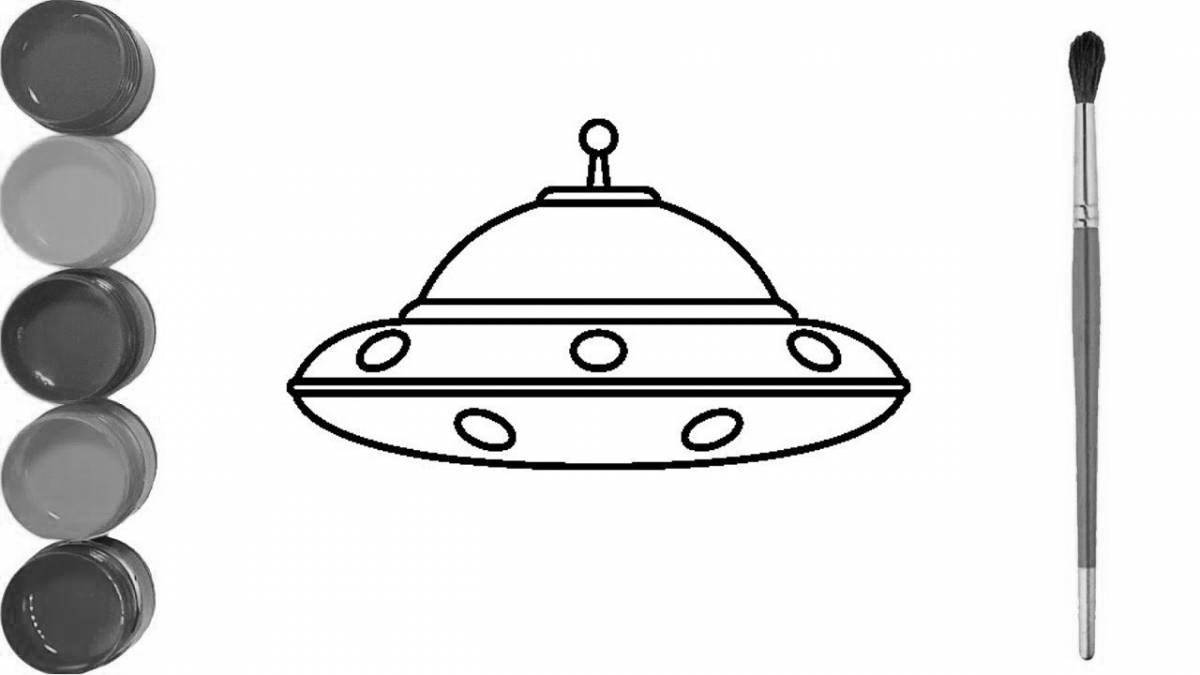 Fun coloring of a flying saucer