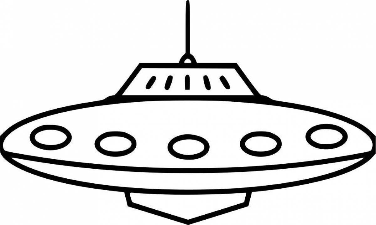 Amazing flying saucer coloring page