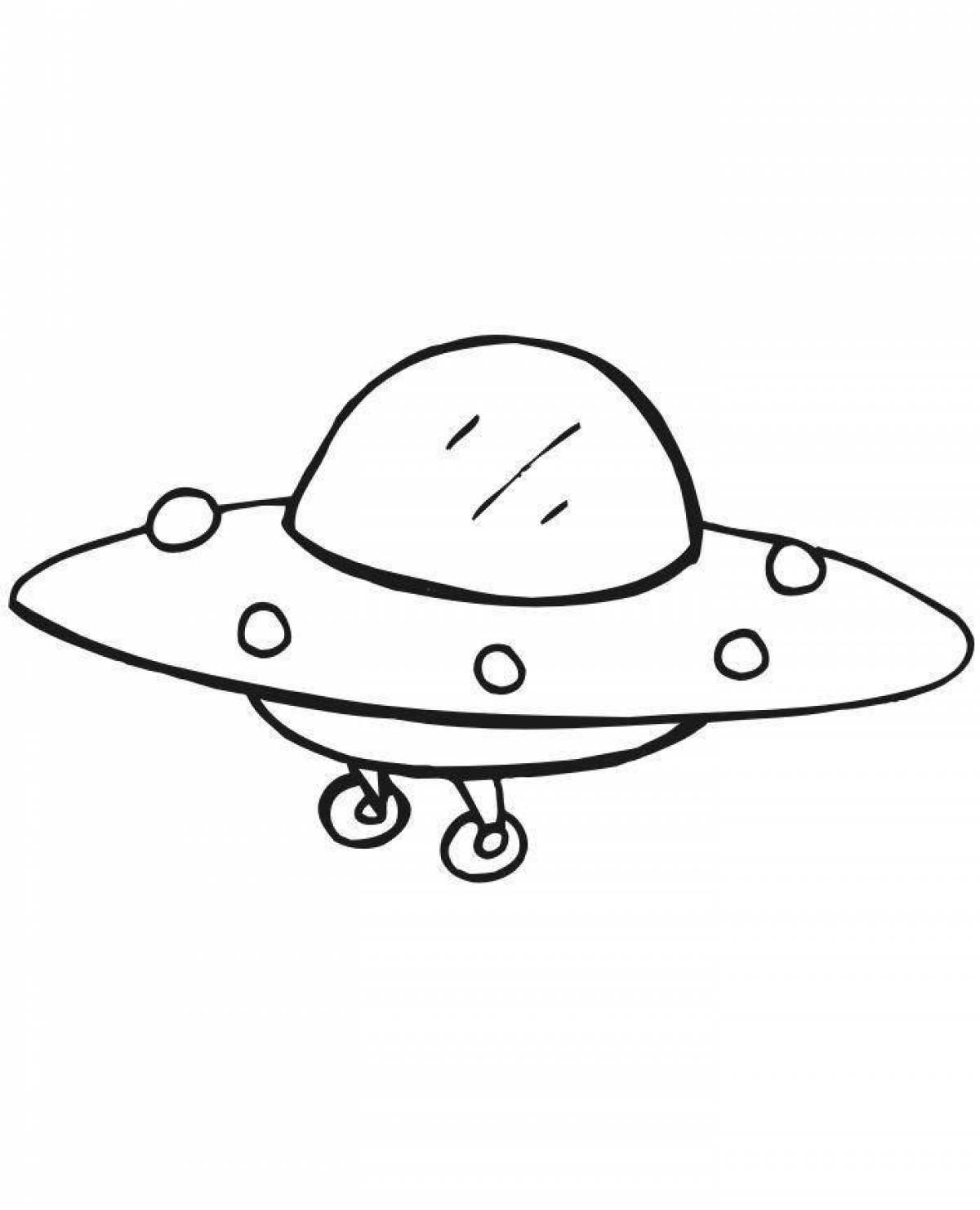Coloring wonderful flying saucer