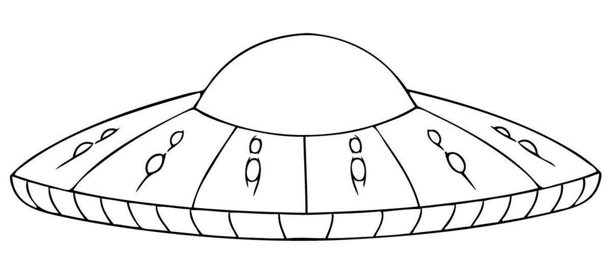 Coloring page adorable flying saucer
