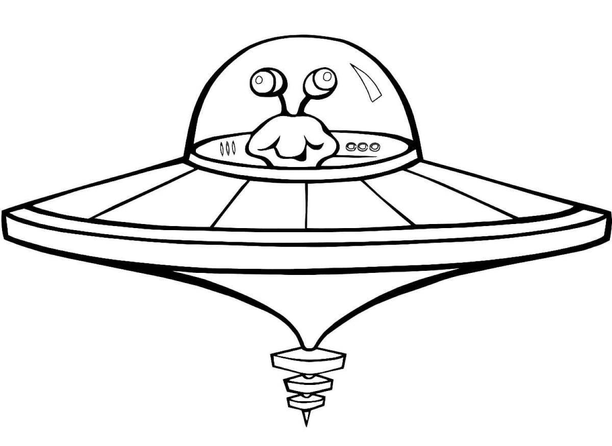 Charming flying saucer coloring book