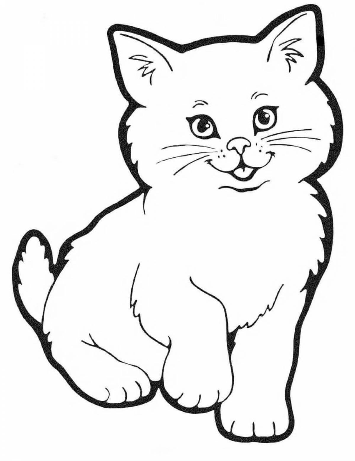 Раскраска сладкий кот