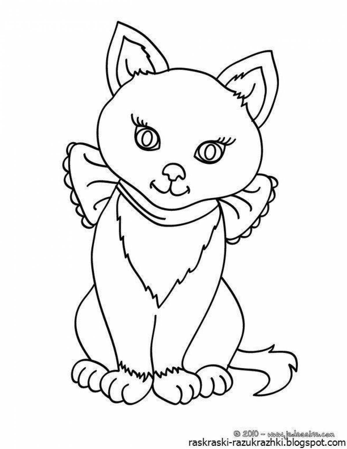Relaxed cat coloring book