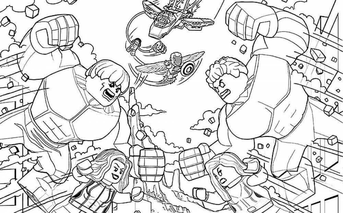 Cute lego avengers coloring page