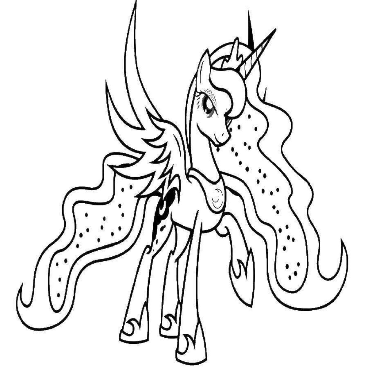Awesome unicorn pony coloring book