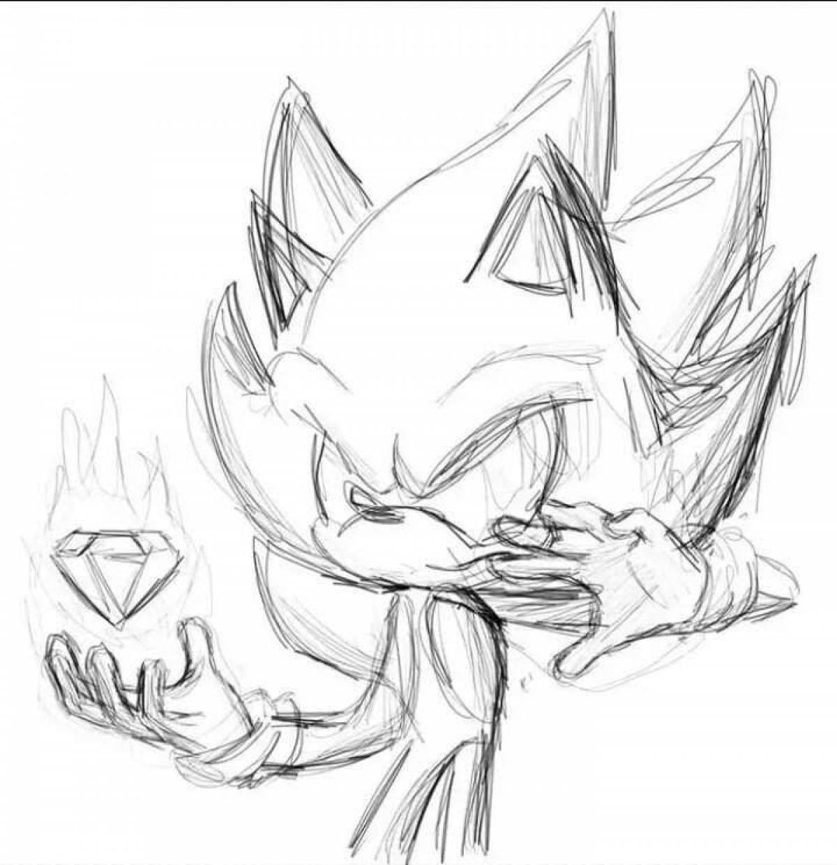 Majestic dark sonic coloring page
