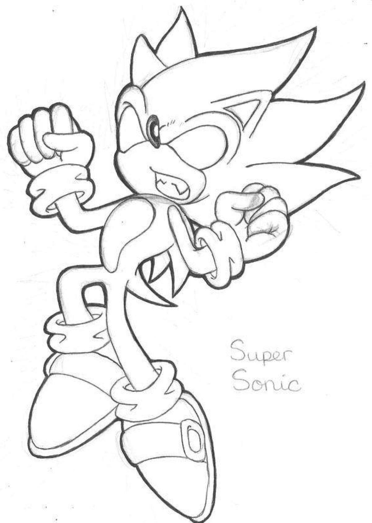 Amazing dark sonic coloring page