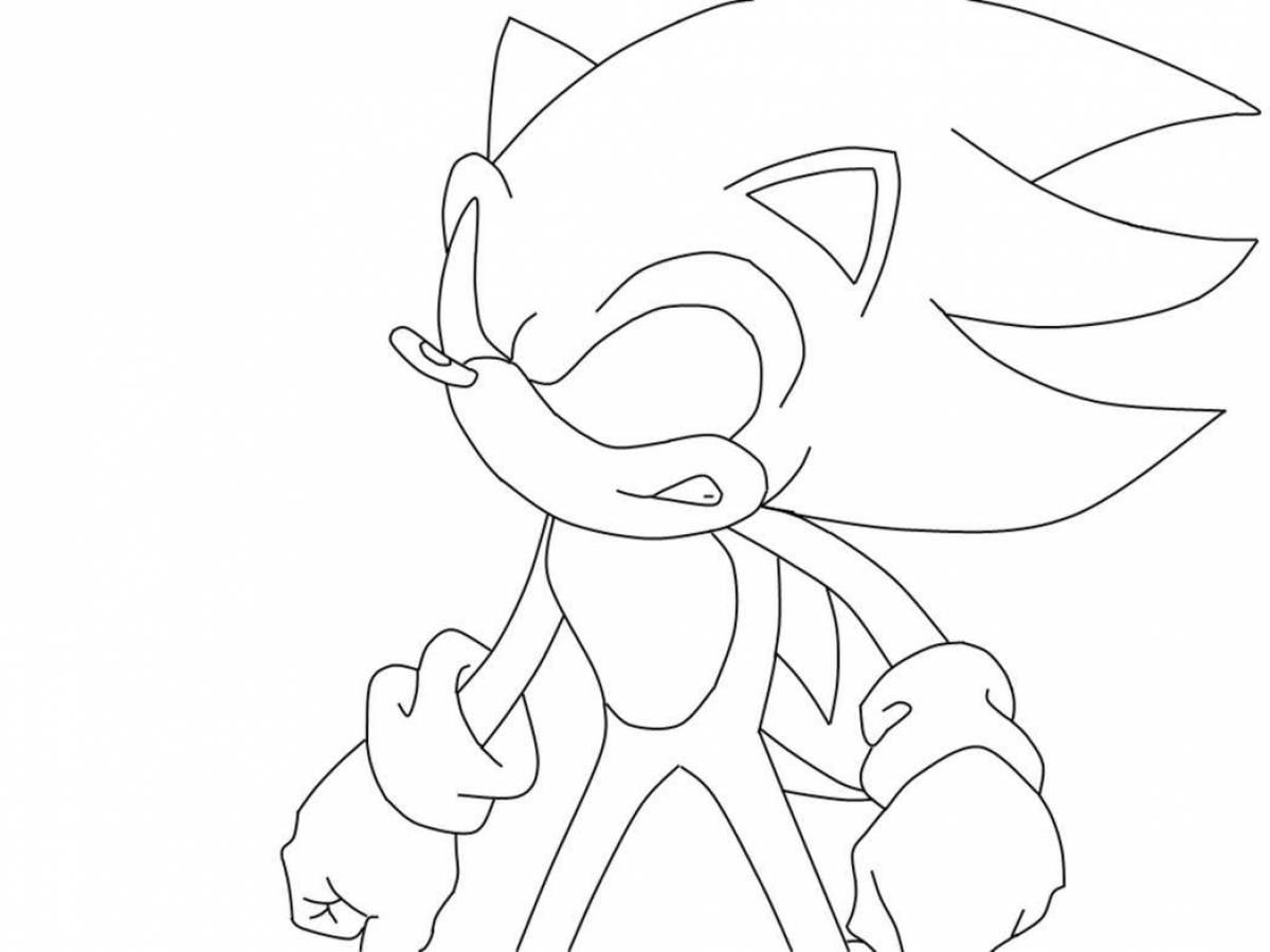 Dazzling dark sonic coloring page
