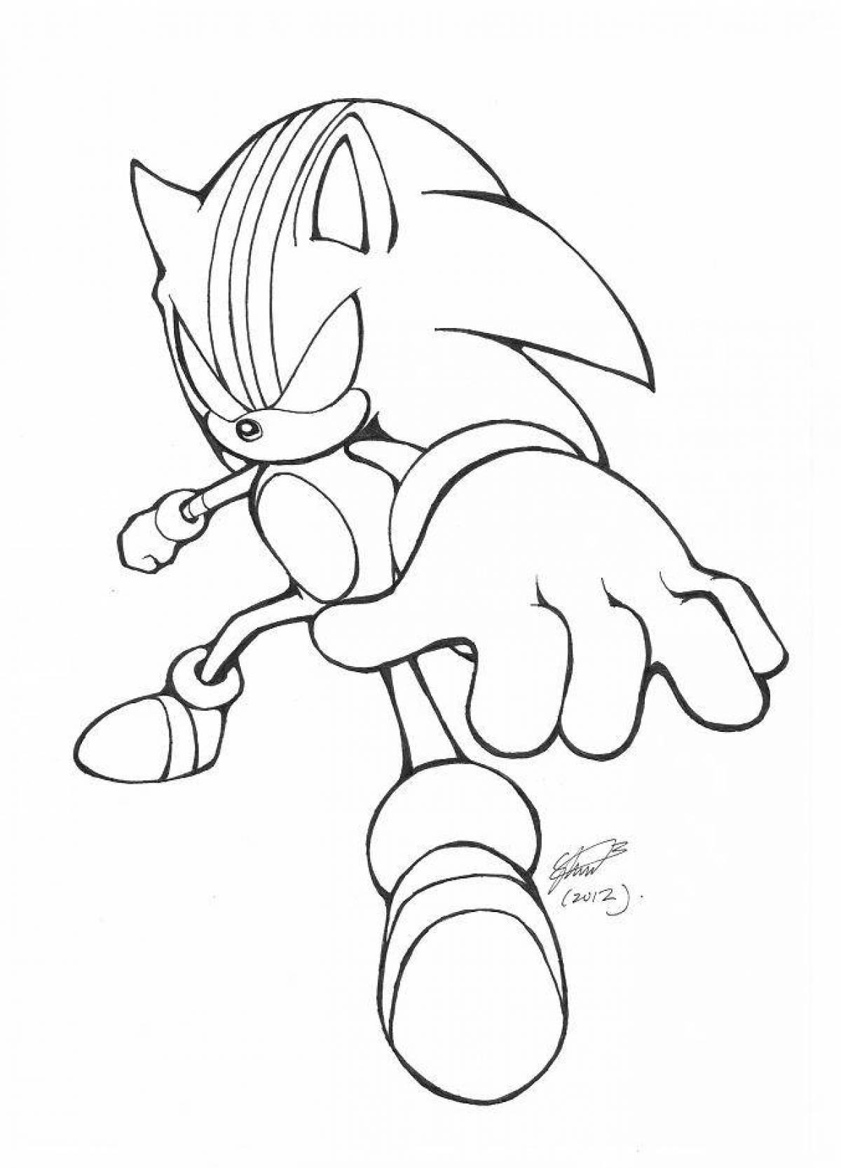 Great dark sonic coloring page