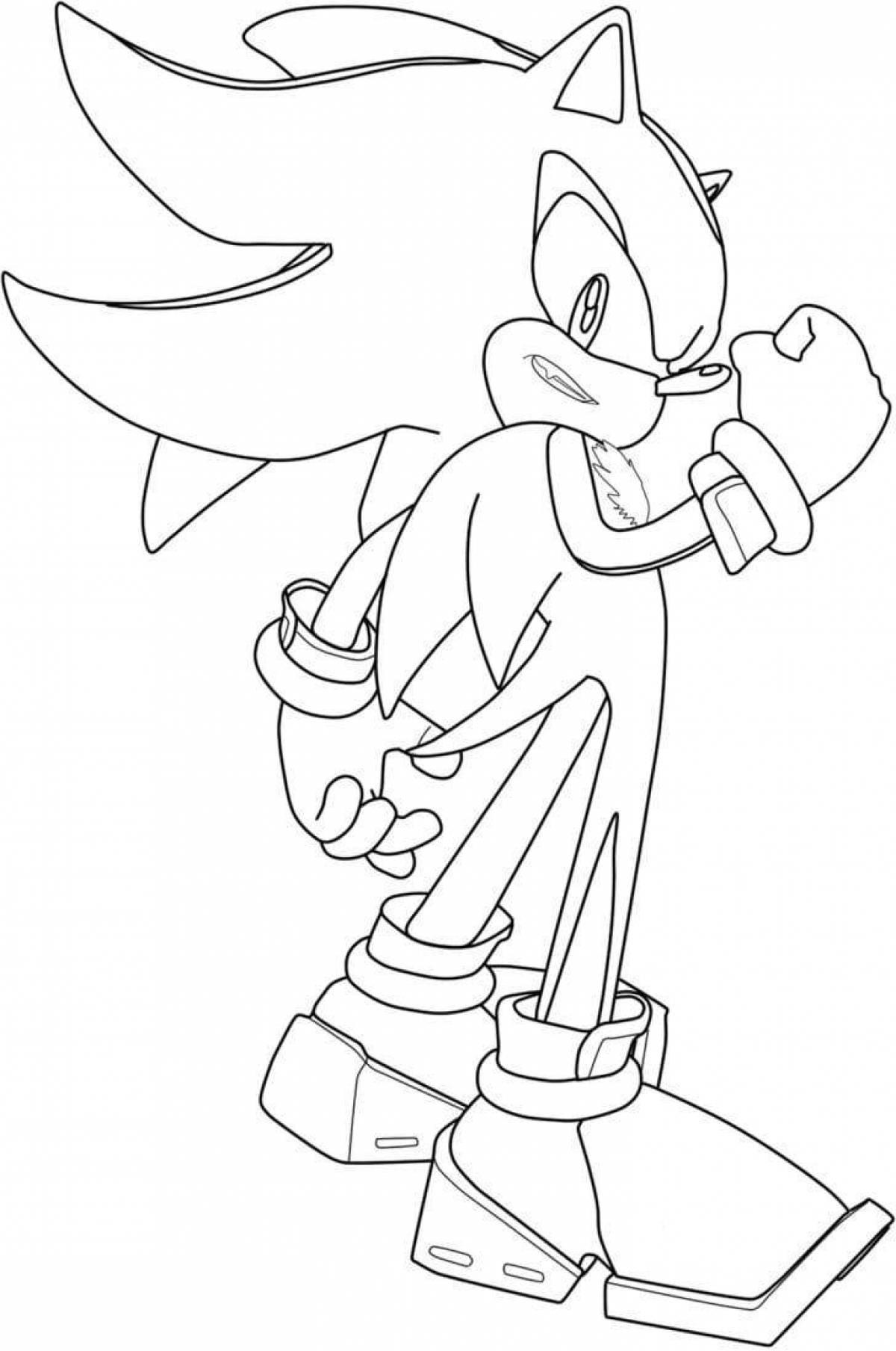 Exquisite dark sonic coloring page