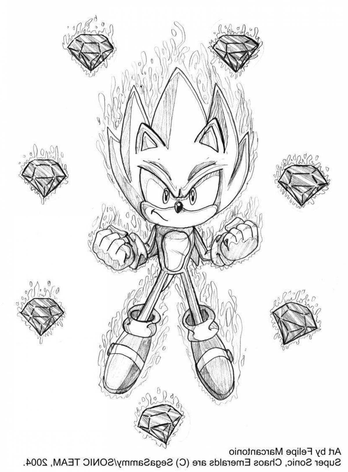 Impressive dark sonic coloring page