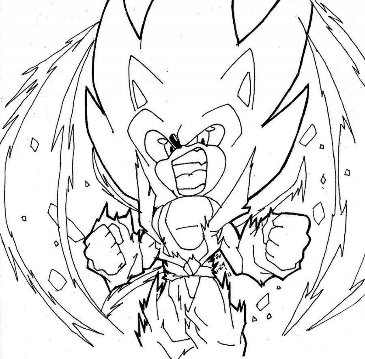 Awesome dark sonic coloring page