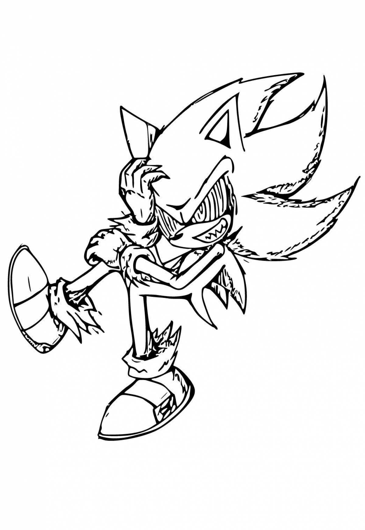 Charming dark sonic coloring page