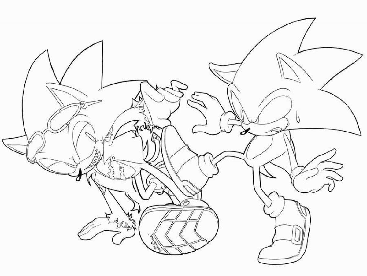 Fascinating dark sonic coloring page