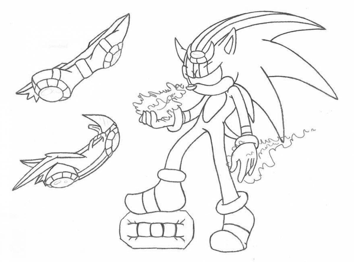 Awesome dark sonic coloring page