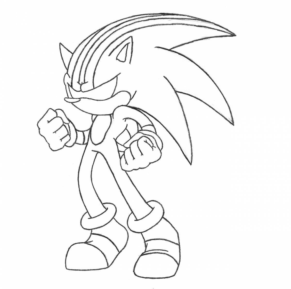 Dynamic dark sonic coloring page