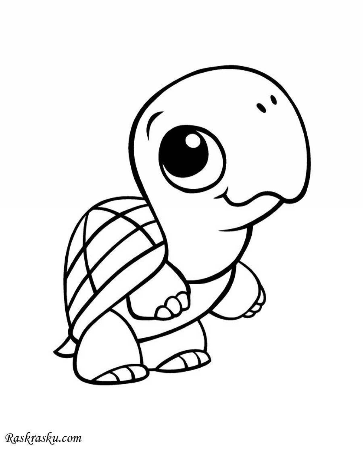 Sweet turtle coloring pages for kids