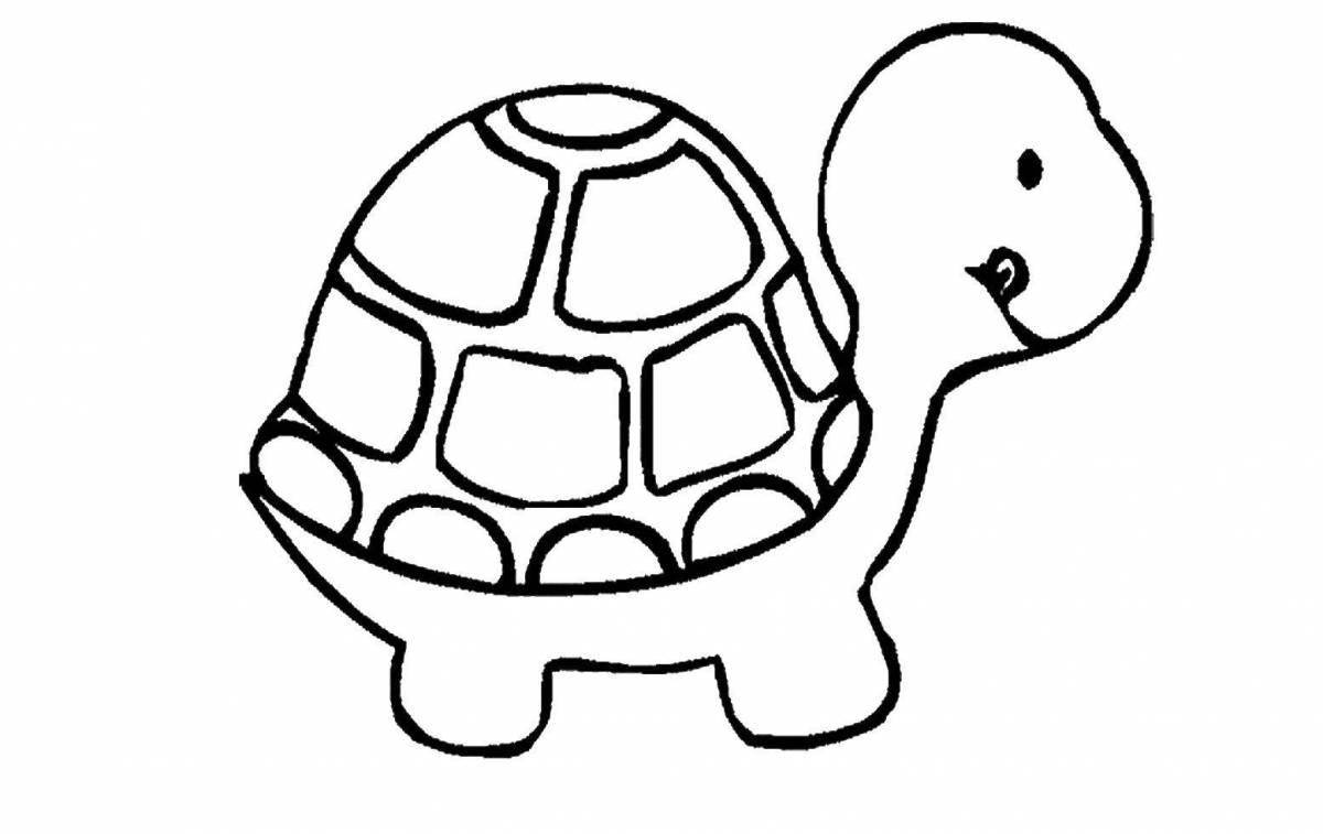 Черепаха контурный рисунок для детей