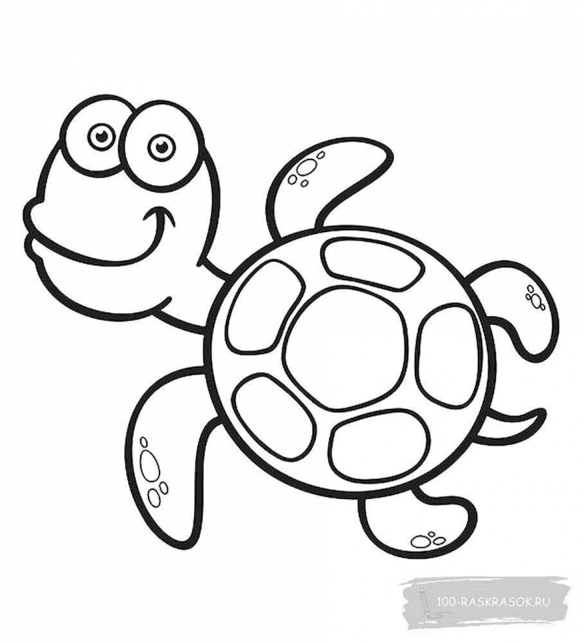 Черепаха. Раскраска для малышей