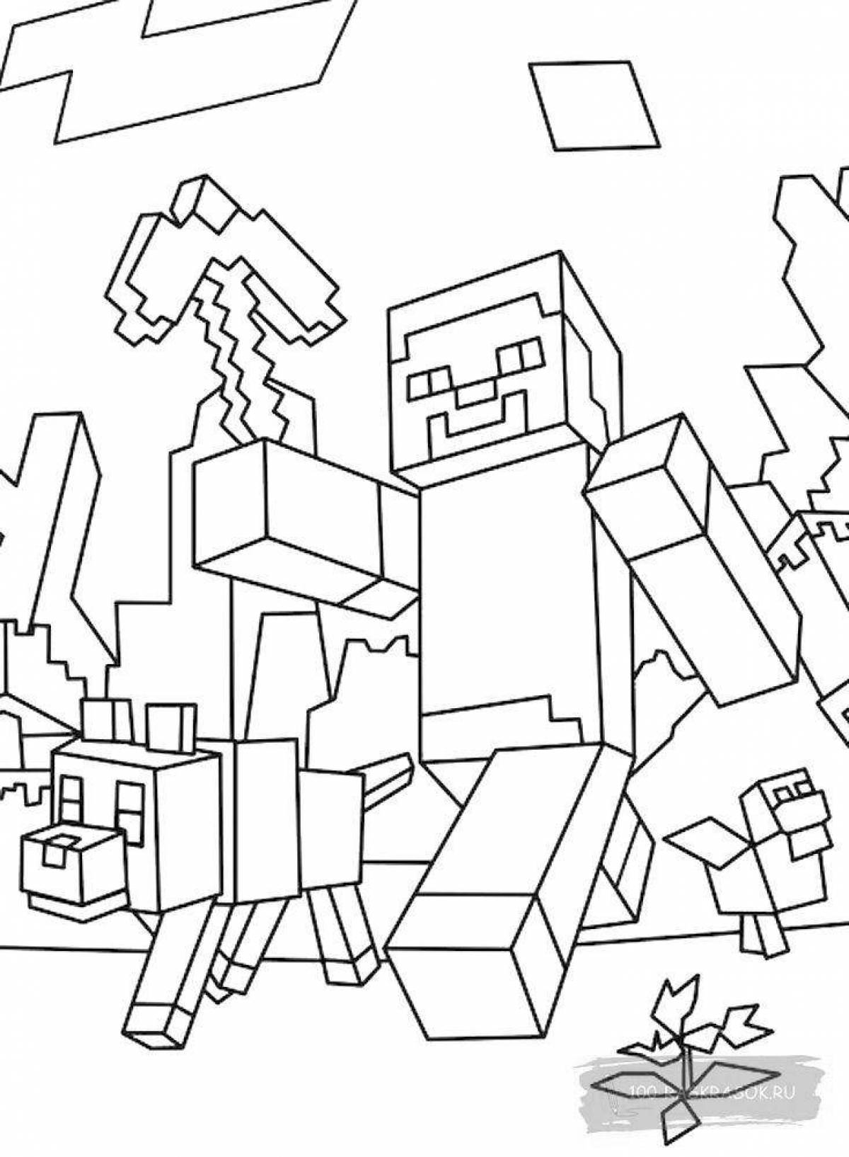 Playful minecraft girl coloring page