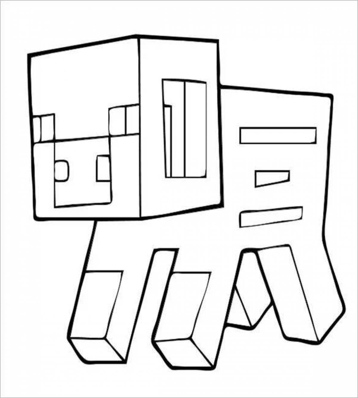 Amazing minecraft girl coloring page