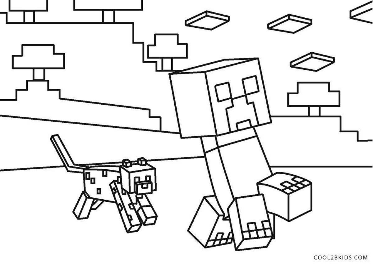 Exquisite minecraft girl coloring page