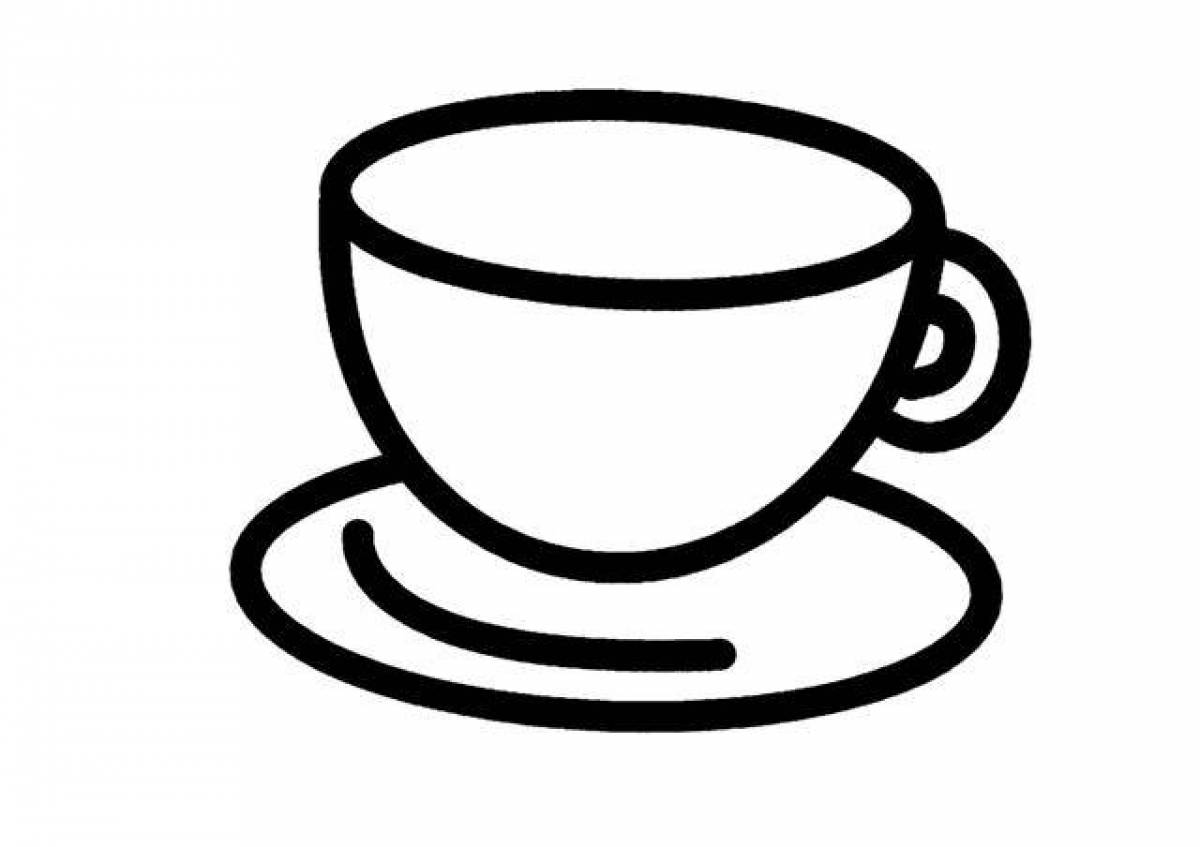 Charming cup and saucer coloring book