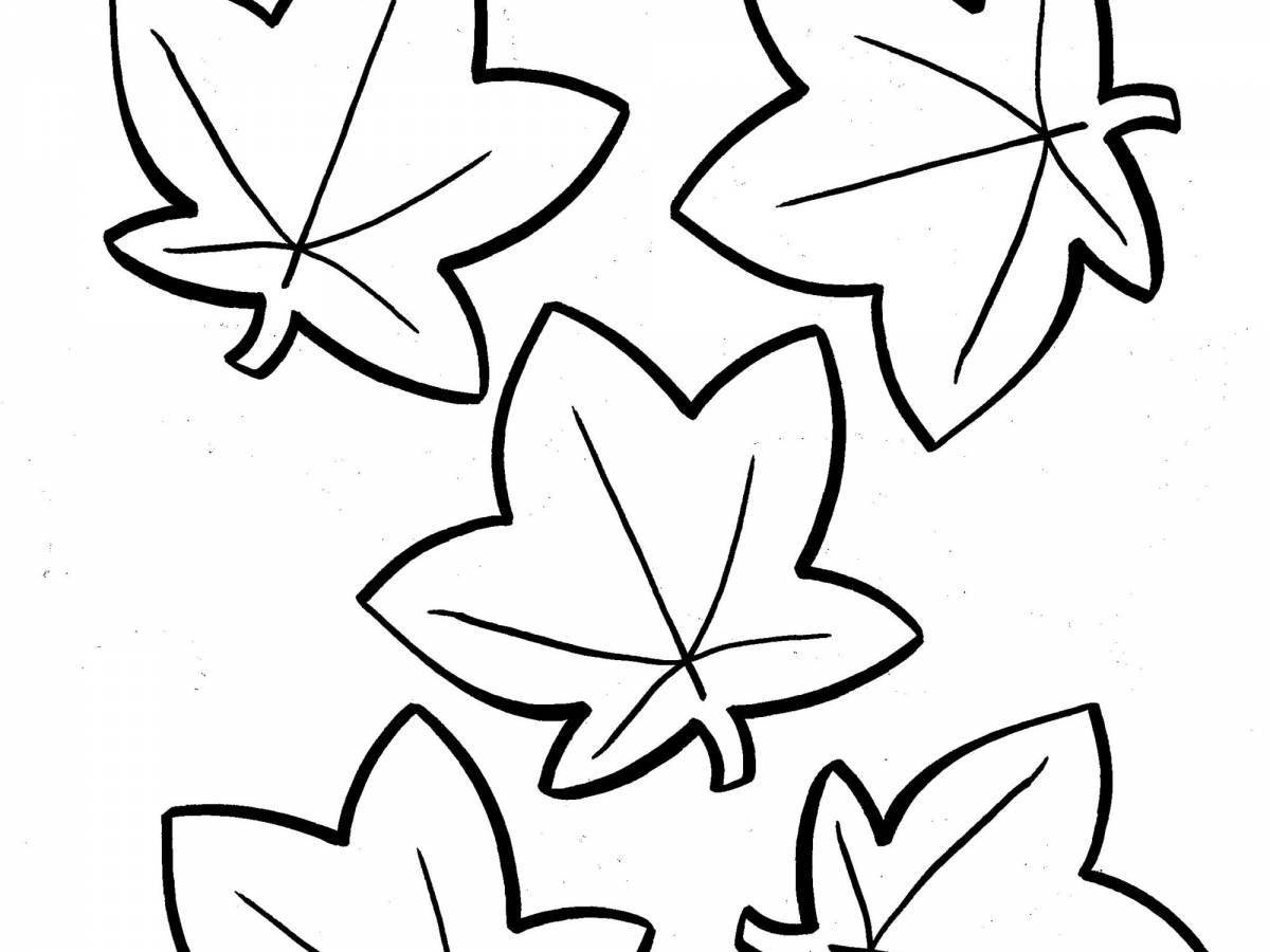 Cute leaves coloring book for kids