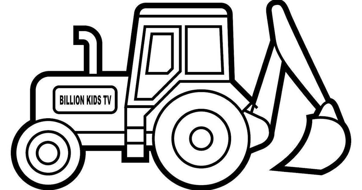 Adorable tractor coloring book for kids
