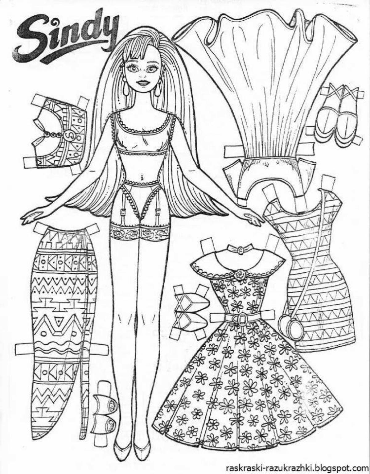 Cute dress up coloring page