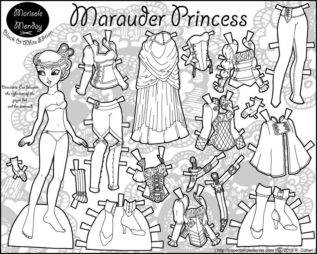 Awesome dress up coloring page