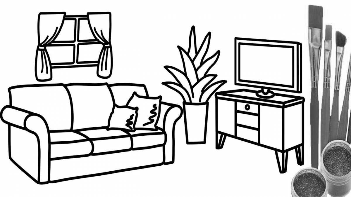 Coloring page charming apartment