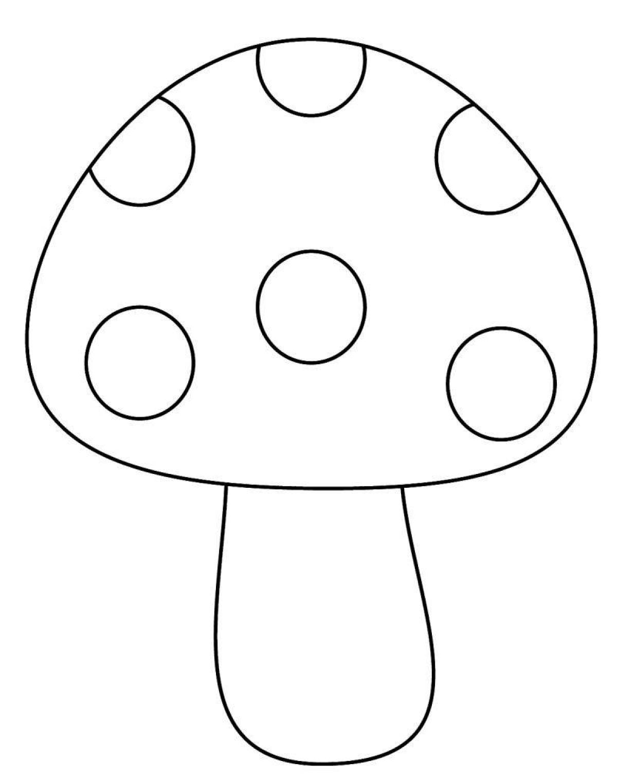 Attractive mushroom coloring page