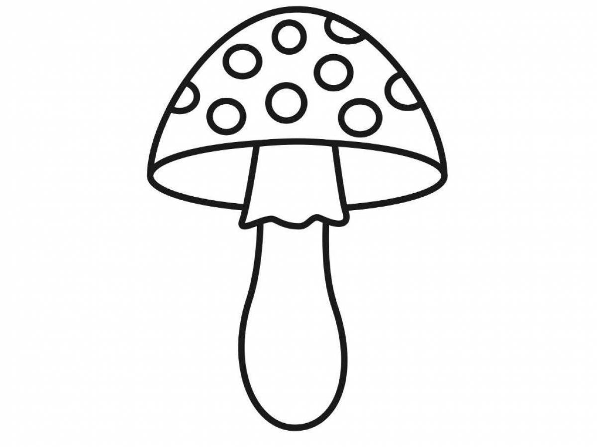Charming fungus coloring page