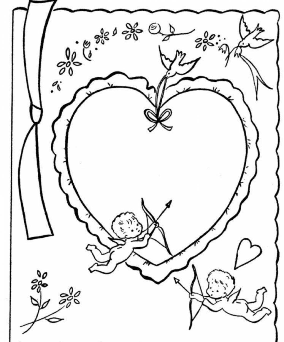 Bright valentine coloring pages