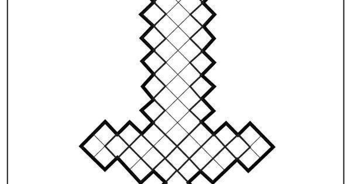Bold minecraft sword coloring page