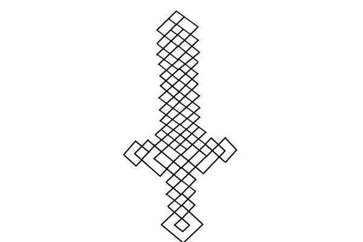 Radiant minecraft sword coloring page