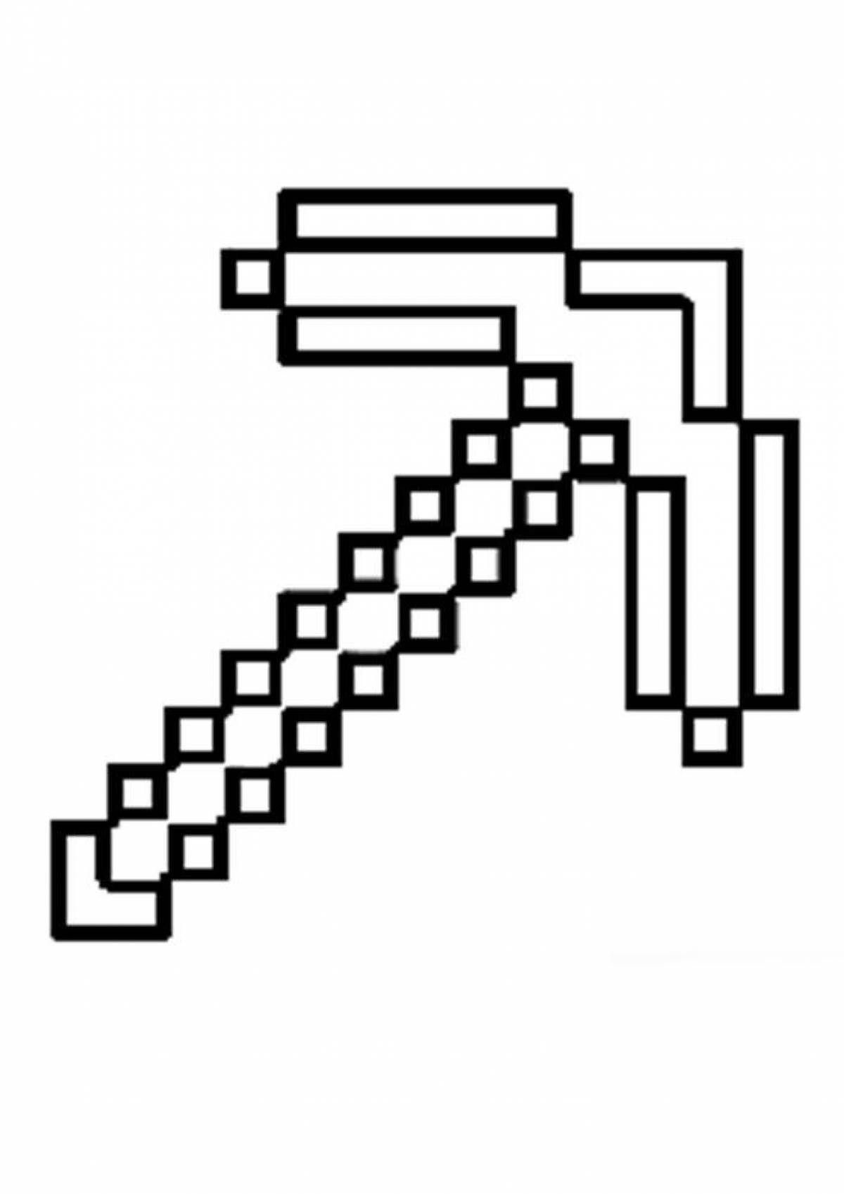 Charm minecraft sword coloring page